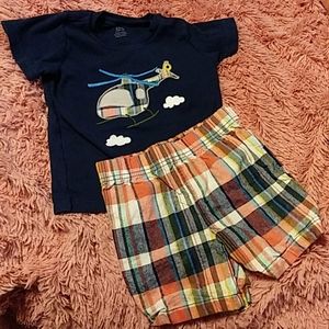 Helicopter plaid short set